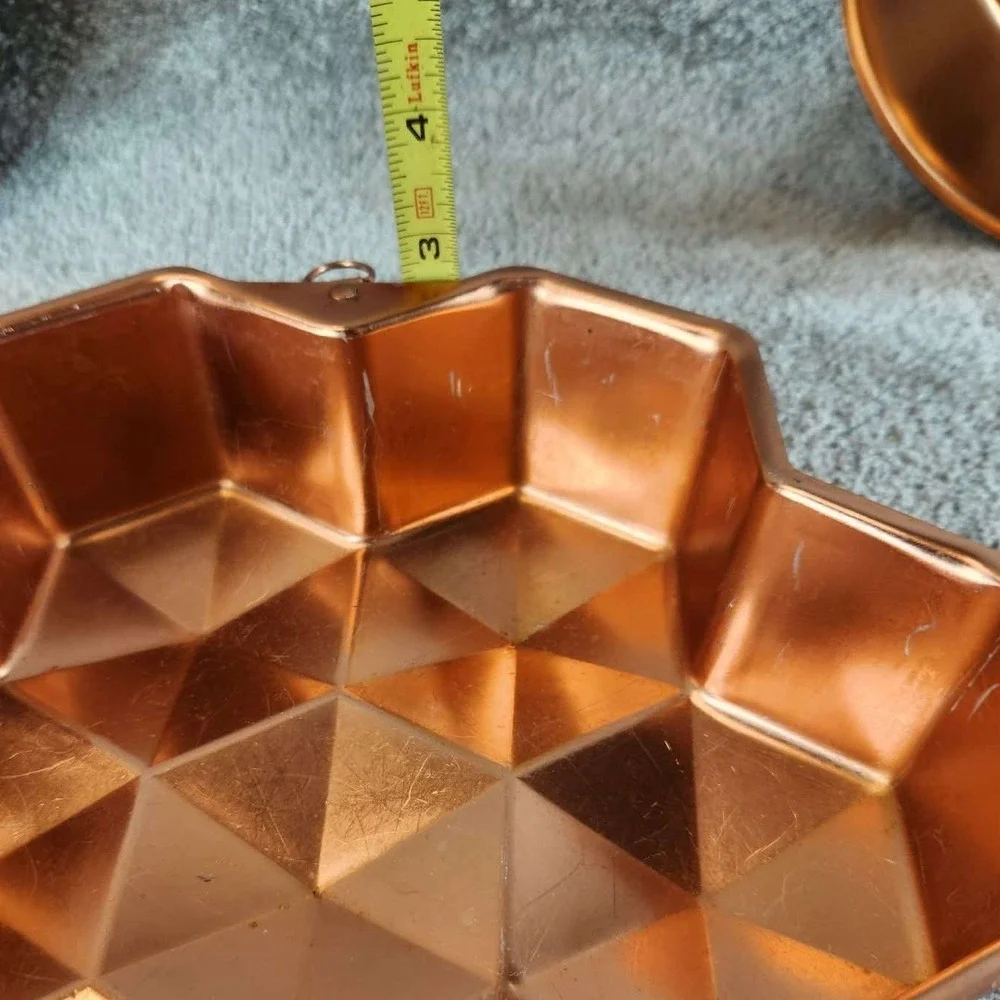 Decorative Molds Copper Heart Star Fluted Round Set of 4